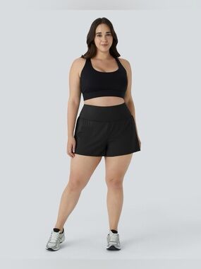 Halara Women's Back Pocket Plus Side Hidden Pocket 2-in-1 Gym Plus Size Shorts